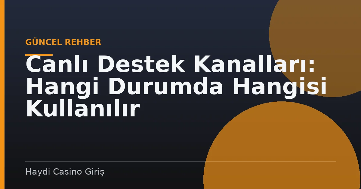 Canlı Destek Kanalları: Hangi Durumda Hangisi Kullanılır
